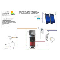 Kit impianto solare termico con scaldacqua in pompa di calore per produzione ACS per 4 persone