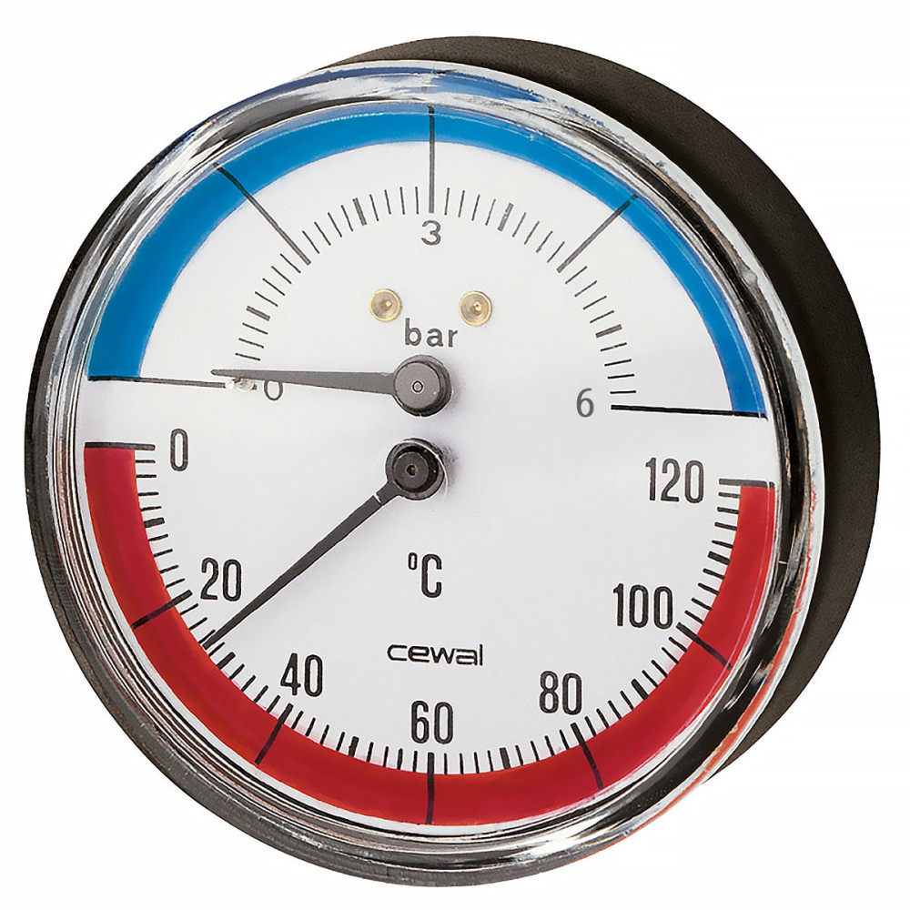 Termomanometro Assiale Posteriore - Ø 80mm, Range 0-120°C E 6 Bar, Classe Precisione 2.5% - Foto 5
