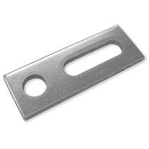 Staffa in inox di fissaggio M10 x 300 con asola, vite doppia filettatura per ancoraggio pannelli fotovoltaici per tetti a coppi