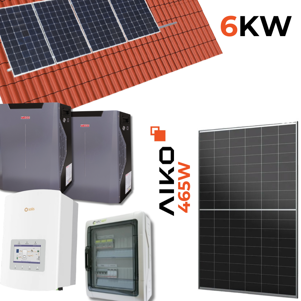 Kit impianto fotovoltaico SOLIS da 6kW con accumulo WECO 10kWh Kit impianto fotovoltaico SOLIS da 6kW con accumulo WECO 10kWh