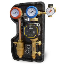 Gruppo di pompaggio solare a due vie da 3/4" M, disaeratore, flussometro 2-12 l/min