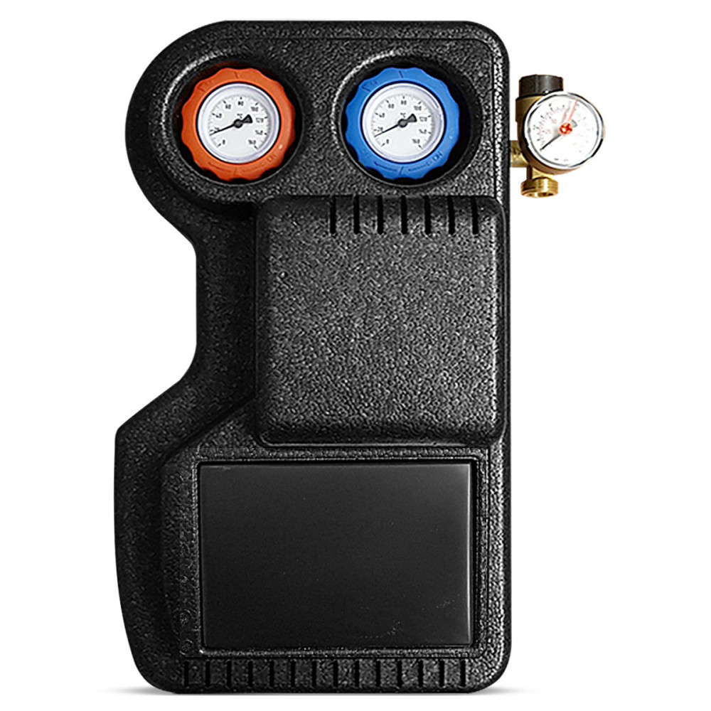Gruppo di pompaggio solare a due vie da 3/4" M, disaeratore, flussometro 2-12 l/min Gruppo di pompaggio solare a due vie da 3/4" M, disaeratore, flussometro 2-12 l/min