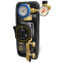 Gruppo di pompaggio solare monovia da 3/4" M, flussometro 2-12 l/min, circolatore UPM3 Hybrid