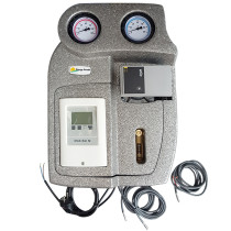 Gruppo di pompaggio solare a due vie da 3/4" M per impianti a svuotamento, centralina MTDC, flussometro 2-12 l/min