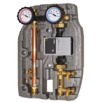 Gruppo di pompaggio solare a due vie da 3/4" M per impianti a svuotamento, centralina MTDC, flussometro 2-12 l/min