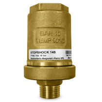 Ammortizzatore per colpo d'ariete in ottone da 1/2" M con sistema di assorbimento molla/aria