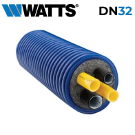 Tubazione flessibile preisolata Microflex HP a quattro tubi (2x PEX DN32, 2x corrugato) per pompe di calore - prezzo al metro