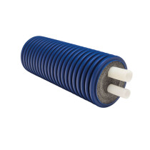 Tubazione flessibile preisolata a doppio tubo PEX-A DN40-32 per ACS, 1x50/6.9 - 1x40/5.5 guaina 160 mm - Prezzo al metro