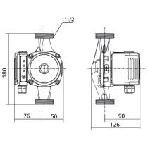 Circolatore elettronico a rotore bagnato BV 25/60 interasse 180 mm