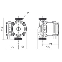 Circolatore elettronico a rotore bagnato BV 15/60 interasse 130 mm