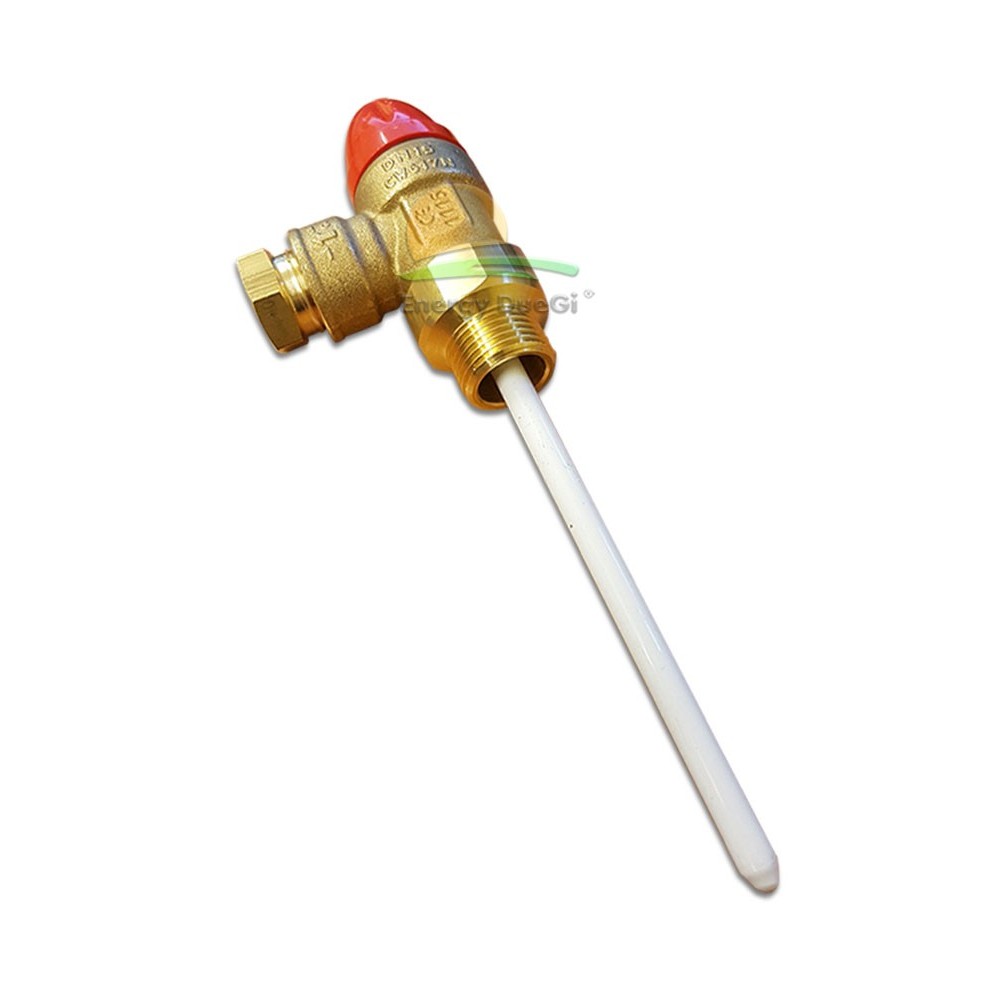 Valvola di sicurezza combinata temperatura pressione 1/2"M X15, varie pressioni Valvola di sicurezza combinata temperatura pressione 1/2"M X15, varie pressioni