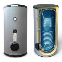 Bollitore vetrificato da 400 lt con due scambiatori fissi per produzione di acqua calda sanitaria
