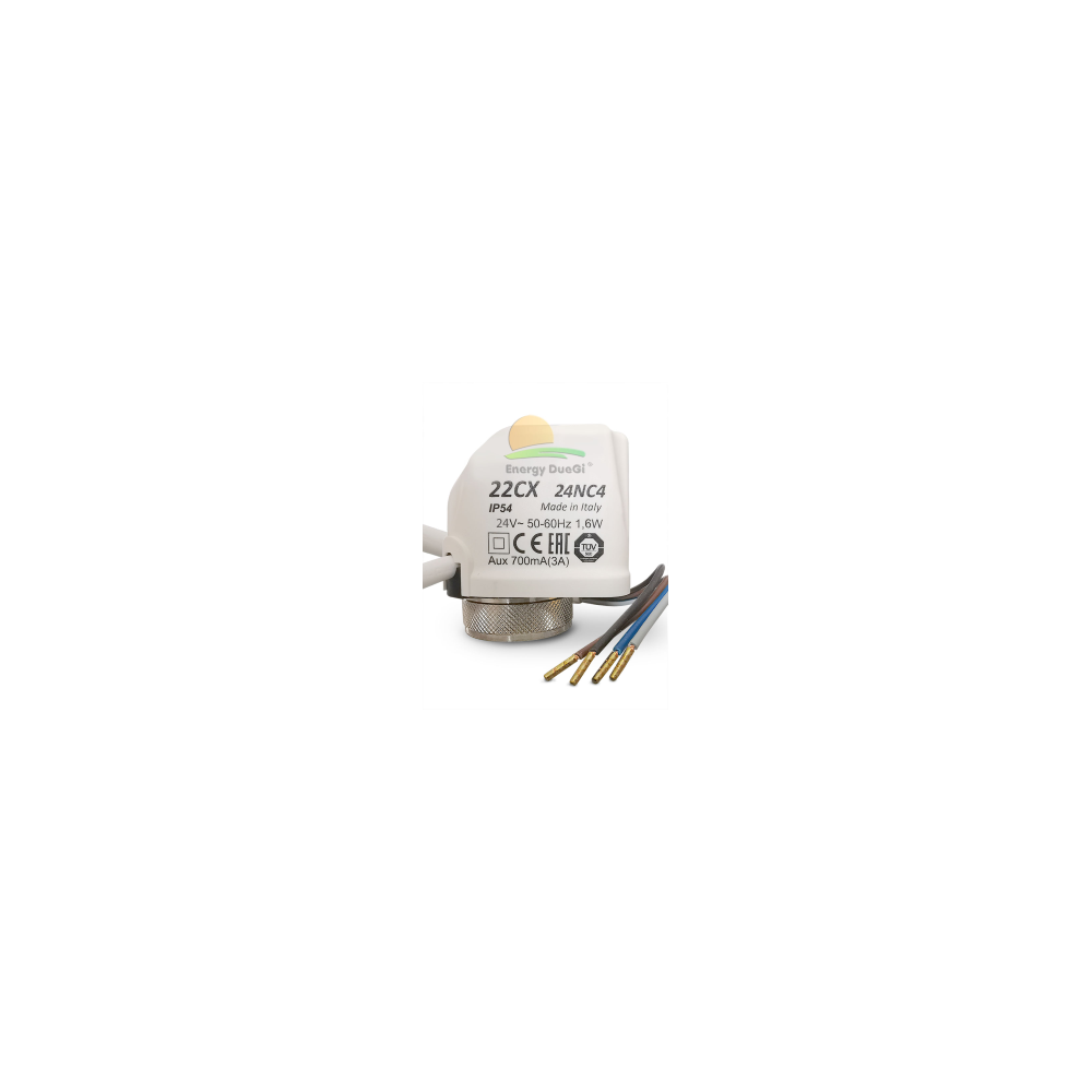 Attuatore elettrotermico a 4 fili 24 V per collettori di distribuzione riscaldamento a pavimento M30x1.5 Attuatore elettrotermico a 4 fili 24 V per collettori di distribuzione riscaldamento a pavimento M30x1.5