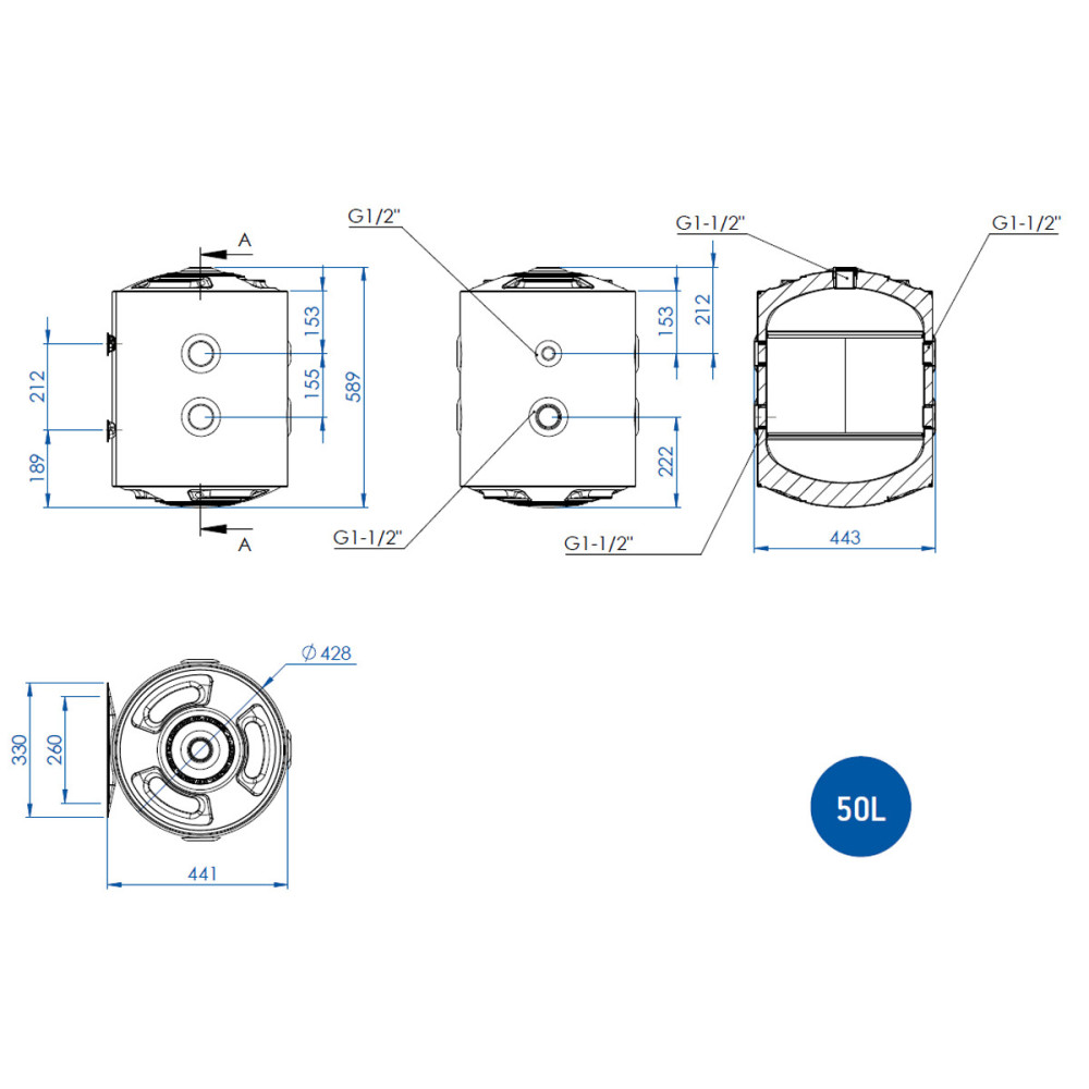 Serbatoio Accumulo Termico 500 Litri - Per Pompe Di Calore E Impianti - Foto 14