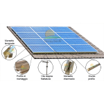 Struttura di montaggio soprategola con vitoni per 24 pannelli fotovoltaici verticali (quattro file)