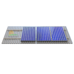 Struttura di montaggio per 18 pannelli fotovoltaici verticali su lamiera grecata (singola fila)
