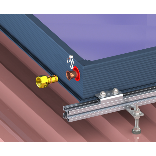 Pannello solare termico piano EFMAX certificato verticale superficie 2,4 mq