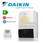 Caldaia a condensazione murale Daikin 28 kW ultracompatta per riscaldamento e produzione acqua sanitaria istantanea con comando a distanza